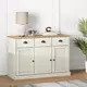 Vidaxl vidaXL VIGO Predalna omarica 113x40x75 cm bela masivna borovina