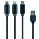 GEMBIRD USB 3-u-1 kabl/ 8-pin/ Type-C/ Micro USB/ CC-USB2-AM31-1M/ 1m/ crna