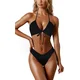 FEOYA Ženske kopalke – Halter top in mrežasti dizajn - Dvodelne R1, M
