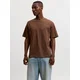 JACK & JONES Majica JJEStar rjava/črna