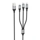 Hoco Kabel 3 v 1 USB-A na Lightning/Micro USB/USB-C Hoco 2,4 A, 1 m, X102, črn