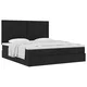 Otomanski posteljni okvir z vzmetnicami črn 200x200 cm blago - vidaXL - črna - 119.88 - 200 x 200 cm - vidaXL