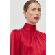 Pamučna bluza Elisabetta Franchi za žene, boja: crvena, glatka