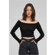 Womens Off Shoulder Glitter Long Sleeve Black
