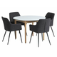 MARSTRAND O110 sto bela + 4 PURHUS stolice siva