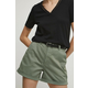 Kratke hlače Medicine za žene, boja: zelena, glatki materijal, srednje visoki struk