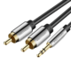 Vention avdio kabel 3,5 mm moški do 2x rca moški 3 m vention bcfbi črn