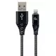 Gembird premium cotton braided type-C USB charging - data cable,1 m,black/white CC-USB2B-AMCM-1M-BW