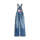 Tommy Jeans Kavbojke z naramnicami moder denim/svetlo rdeča/bela