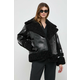 Jakna Karl Lagerfeld za žene, boja: crna, za prijelazno razdoblje, oversize
