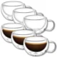 shumee Wilmax | termo kozarci z ročajem | komplet 6 kosov | 250 ml | kozarci za kavo z dvojno steno | komplet kozarcev za latte macchiato | kozarci za kapučino z ročajem | kozarci za čaj
