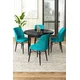 Hanah Home Set Trpezarijski sto i 4 stolice, Tirkizno-crni