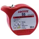Loctite Tesnilna masa za navoje 55 LT-55 50 m za tesnjenje kovinskih in plastičnih cevnih navojev, takojšnje tesnjenje, enostavno za uporabo, odobreno s strani DVGW/KTW, certificirano s strani NSF/ANSI