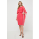 Svilena haljina Luisa Spagnoli boja: crvena, mini, ravna