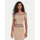 Guess Bluza W6YR19 Z0962 Svetlo rjava Slim Fit
