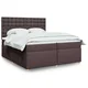 vidaXL vidaXL Box spring postelja z vzmetnico temno rjav 200x200 cm blago, (21310030)