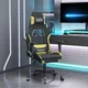 shumee Masažni gaming stol z oporo za noge črno in svetlo zeleno blago