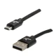 Logo Kabel USB (2.0), USB A moški - microUSB moški, 1 m, 480 Mb/s, 5V/2A, črn, škatla, najlonski oplet, aluminijast pokrov priključka
