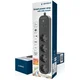 Gembird TSL-PS-S4U-01 Pametni produžni kabl sa USB punjenjem, 4 utičnice, 1.5m, Crni