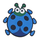 Kuhinjska podloga - 10x10 cm - Ladybug blue