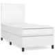 Vidaxl Box spring postelja z vzmetnico bel 100x200 cm umetno usnje