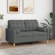 Vidaxl Okrasna blazina 2 kosa temno siva O15x50 cm blago