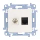 Simon 10 antenska + računalniška vtičnica tip F + RJ45 kat. 5e bela CASFRJ455.01/11