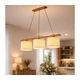 Luster na sajli AIDA 3xE27/15W/230V prečnik 25 cm hrast/rafija