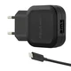 Qoltec stenski polnilnik 12 W | 5 V | 2,4 A | USB + kabel USB tipa C