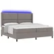 vidaXL vidaXL Box Spring Postelja z Matracami in LED Taupe 200x200 cm Tkanina, (22050528)