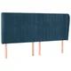 Vidaxl Vzglavje z ušesi temno modra 163x23x118/128 cm žamet