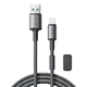 Joyroom Kabel USB-A – iPhone Lightning z organizatorjem in magnetnim držalom, 1,2 m – siv