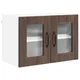 Vidaxl Stenski stekleni omarica PORTO Rjav hrast 60 x 31 x 40 cm