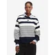 Tommy Jeans Majica Tommy Badge Stripe Relaxed  marine / bela