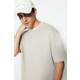 Trendyol Limited Edition Stone Relaxed Knitwear Band Textured Pique T-Shirt