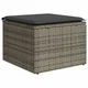 Vidaxl Vrtni stolček z blazino siv 55x55x37 cm poli ratan