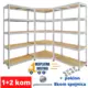 Komplet ugao polica 180x90x90x45cm, 5x200kg sa 2 police 180x120x45, 5x250kg