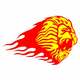 Windowsticker Lion 001 - yellow/red 0014