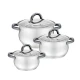 Casserole with Lid Feel Maestro MR-3522-6M-BLACK Silver Steel Stainless steel O 18 cm O 20 cm O 16 cm 2,5 L 1,8 L 3,5 L (6 Piece