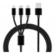 USB kabel Micro USB, TYPE-C USB, Lightning za polnjenje mobilnih naprav 3v1 2A 1m