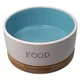 Dog Fantasy keramična skleda FOOD bela/modra s podstavkom 13x5,5cm, 400ml