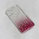 Maska za telefon Heart Glitter za iPhone 12 6.1 providno-roze