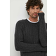 Vuneni pulover Polo Ralph Lauren za muškarce, boja: siva