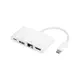 E-GREEN Adapter USB 3.1 tip C (M) - HDMI + USB3.0 + RJ45 + tip C (F) beli