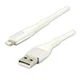 Logo Kabel USB (2.0), USB A moški - Apple Lightning moški, 1 m, certifikat MFi, 5 V/2,4 A, bel, škatla, najlonski oplet, aluminij