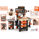 Pracovný stôl trojkrídlový Black&Decker Mega Center Smoby strojárstvo inštalatérstvo lakovanie a tesárstvo 100 doplnkov 103 cm výška SM360726W