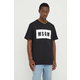 Pamučna majica MSGM za muškarce, boja: crna, s tiskom
