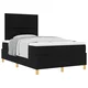 vidaXL Box Spring Bed z vzmetnico črna majhna dvojna tkanina