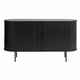 Črna nizka komoda v hrastovem dekorju 140x76 cm Nola – Unique Furniture