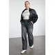 Trendyol Curve Anthracite High Waist Wide Leg Plus Size Jeans